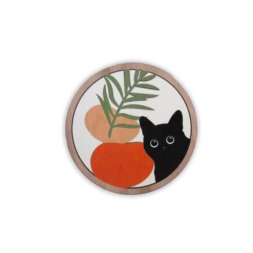 sun cat wooden coasters