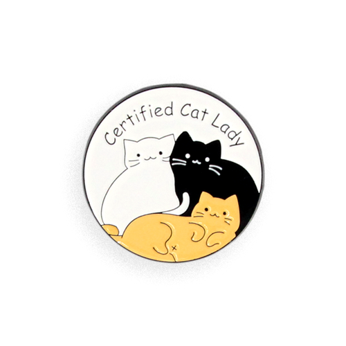 certified cat lady pin