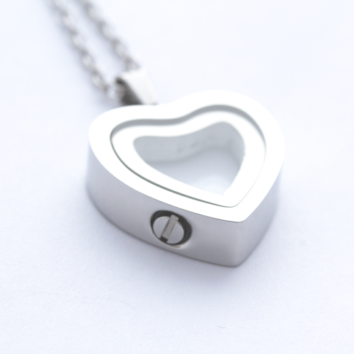 glass heart locket