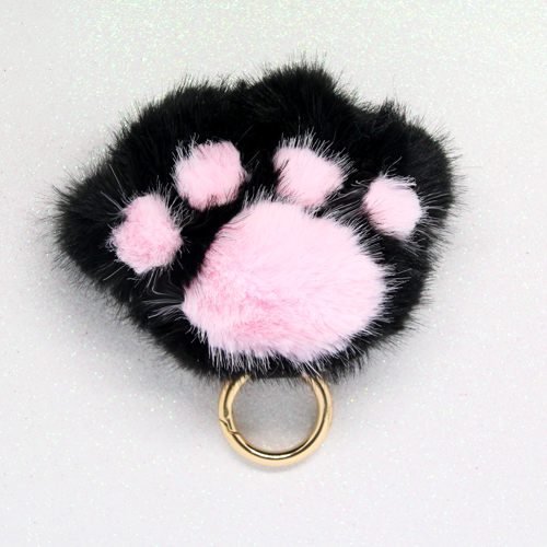 fluffy paw keyring