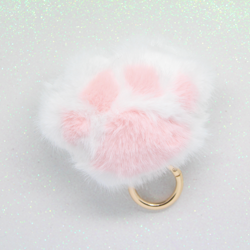 fluffy paw keyring