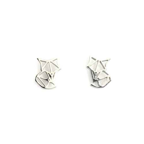 geometric fox earrings