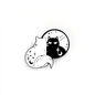 gothic tattoo cat pin