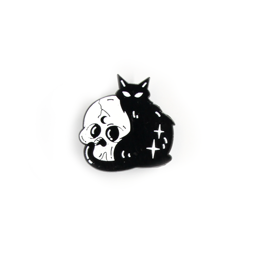 gothic tattoo cat pin